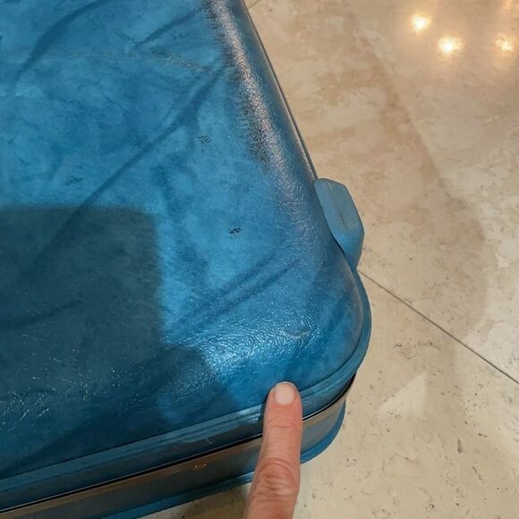 ♥️ Vintage American Tourister Aqua Blue Luggage - Picture 13 of 14